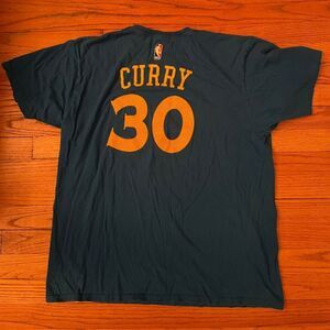 Steph Curry Adidas Blue and Yellow Warriors Shirt XL